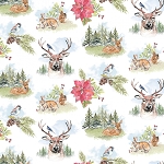 Joyful Winter Digital Y3812 1 Toile White Clothworks
