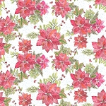Joyful Winter Digital Y3813 1 Poinsettias White Clothworks