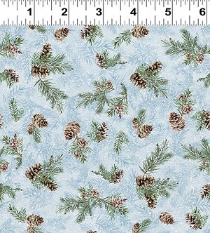 Quilt Minnesota 2026 Y4889 87 Light Denim Digital Pinecones Clothworks 