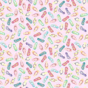 Fun in the Sun 12593 21 Pink Flip Flop Benartex Kanvas 