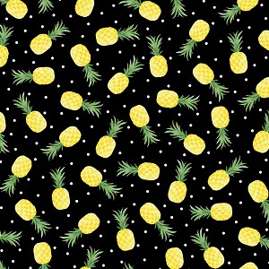 Fun in the Sun 12594 12 Black Pineapple Benartex Kanvas 