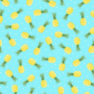 Fun in the Sun 12594 84 Turquoise Pineapple Benartex Kanvas 