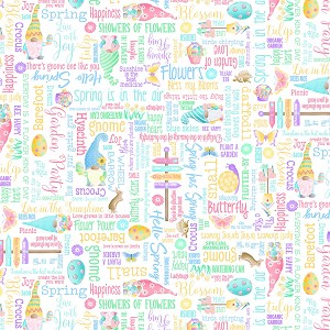 Spring Garden Gnomes 12628 09 White Spring Garden Words Kanvas 