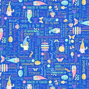 Spring Garden Gnomes 12628 55 Blue Spring Garden Words Kanvas 