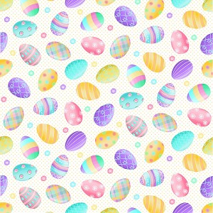 Spring Garden Gnomes 12629 09 White Easter Eggs Kanvas 