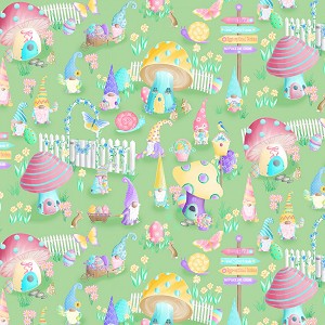Spring Garden Gnomes 12631 44 Green Gnome Garden Party Kanvas 