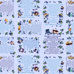 Blueberry Hill 12639 55 Blue Blueberry Desserts Benartex Kanvas 