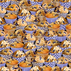 Blueberry Hill 12642 99 Multi Stacked Blueberry Muffins Benartex Kanvas 