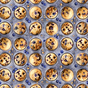 Blueberry Hill 12643 99 Multi Blueberry Muffin Tin Benartex Kanvas 