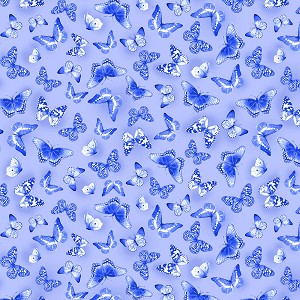 Blueberry Hill 12647 05 Light Blue Butterflies Benartex Kanvas 