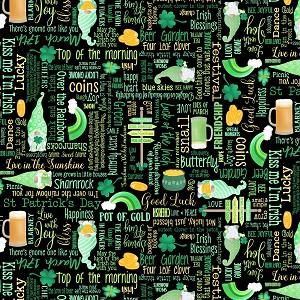 Lucky Gnomes 12663 12 Black Lucky Words Kanvas 