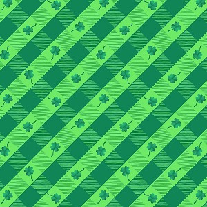 Lucky Gnomes 12665 42 Clover Lucky Plaid Kanvas 