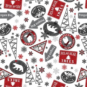 Winter Comfort Flannel 12764F 09 White Snowy Signs Benartex Kanvas 