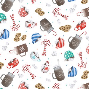 Gnome Wonderland 12821 09 White Hot Cocoa Time Benartex Kanvas 