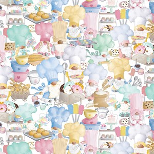 Gnomebody Bakes it Better 12831 99 Multi Busy Baking Gnomes Benartex Kanvas 
