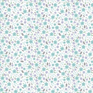 Doodle Baby Flannel 13228F 81 Turq White Dream Flower Benartex 