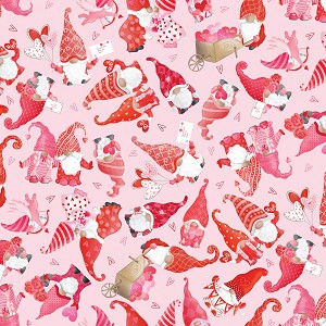 Be My Gnomie 14085 01 Light Pink Sweet Gnomes Benartex 