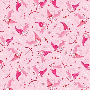 Be My Gnomie 14089 01 Light Pink Cupid Gnomes Benartex 