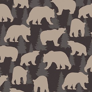 Great Outdoors Flannel F14666 13 Wild Bears Charcoal Benartex 