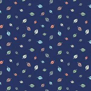 Cozy Forest Flannel 14712F 57 Navy Leaves Benartex 