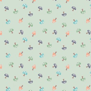 Cozy Forest Flannel 14714F 40 Sage Forest Mushrooms Benartex 
