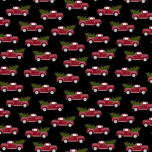 Rustic Lodge 1653 12 Red Truck Black Benartex 