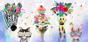 Party Animals 17315 24 Inch Linear Panel 3 Wishes 