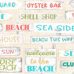 Beach Travel 17337 Cream Signs 3 Wishes 