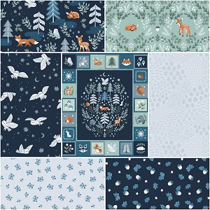 Twilight Creatures Indigo Collection 7 x 1 Yard Bundle Riley Blake 