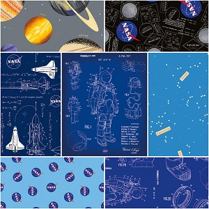 Outer Space by NASA Gray Collection 7 x  1 Yard Bundle Riley Blake 