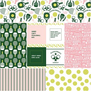 Pickleball White 6 x 1 Yard Bundle Riley Blake 