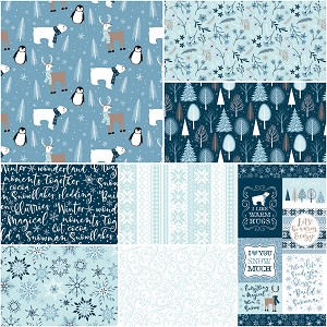 Winter Magic Blue 8 x 1 Yard Bundle Riley Blake 