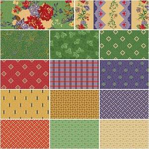 Veras Garden Green 14 x 1 Yard Bundle Riley Blake 