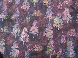 F2107 Purple Tree Custom Minnesota Batik, Hoffman 