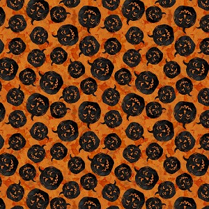 Frightful Night 20507 898 Pumpkin Toss Orange Wilmington Prints 
