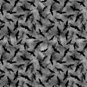 Frightful Night 20508 999 Bats Allover Black Wilmington Prints 