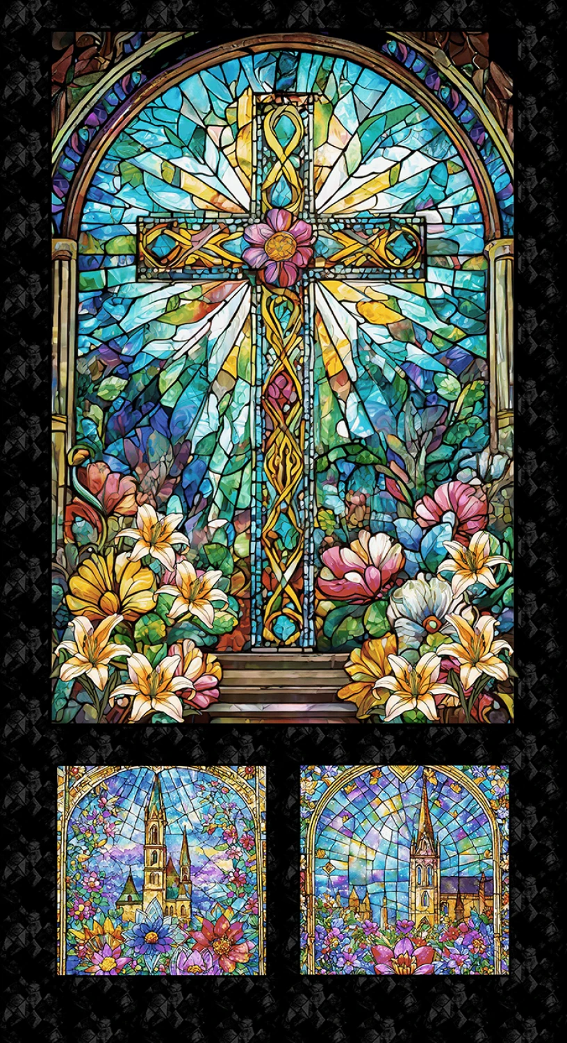 Stained Glass Cross Panel 2186 79 Henry Glass 
