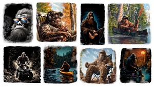 Gone Squatchin Bigfoot 23813 Wht Panel Repeat 3 Wishes 