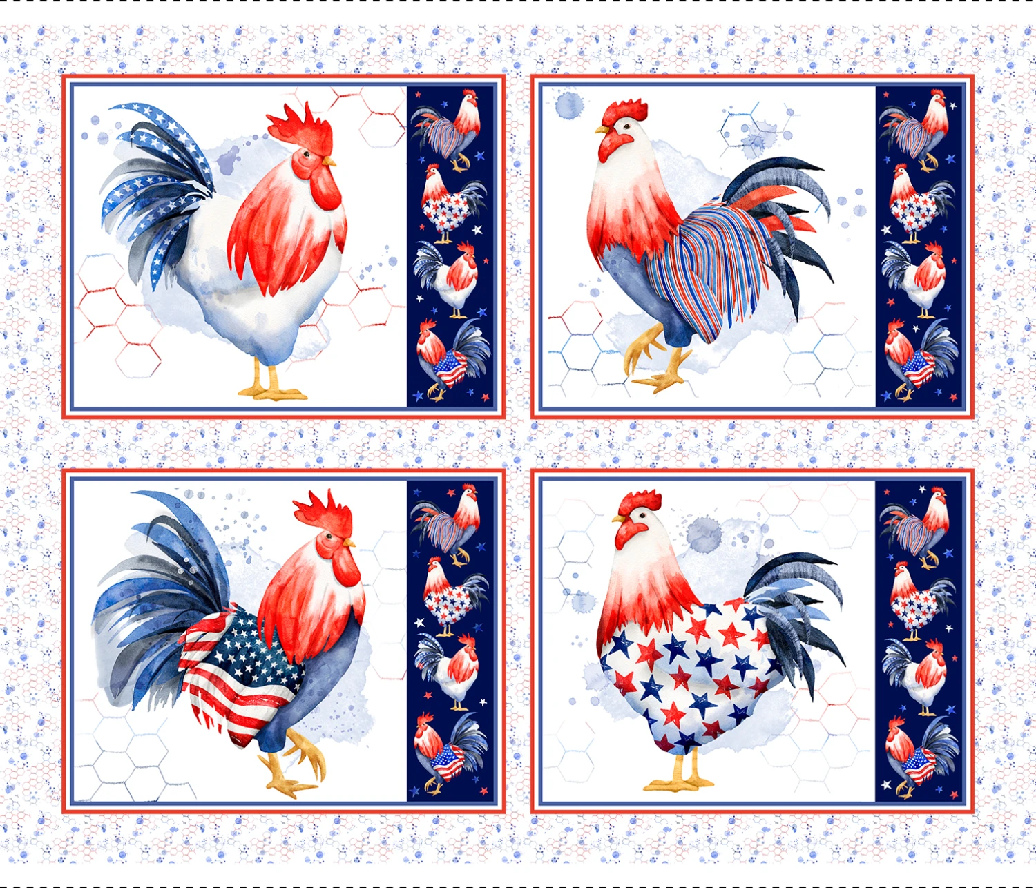Tablerunner 4 Patch Chicken Panel 24168 