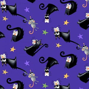 Boo Glow in the Dark 245G 59 Purple Tossed Cats Henry Glass 