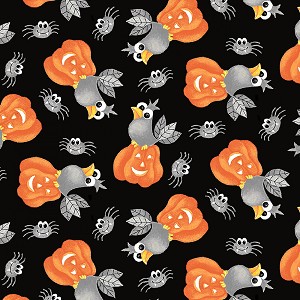 Boo Glow in the Dark 247G 93 Black Birds on Pumpkin Henry Glass 