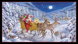 Santa Claus is Coming to Town 26000 BLK Panel Elizabeths Studio 