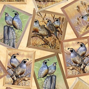 Pheasant Fields 27244 E Quilt Patch Cream, Quilting Treasures 