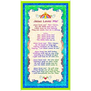 Jesus Loves ME 27281 X Panel, Quilting Treasures 
