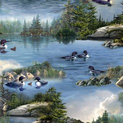 Hautman Bros Artwork Loons 27428 B Scenic, Quilting Treasures 