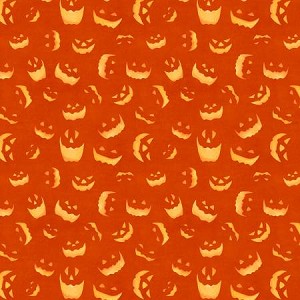 Haunted Night 27591 858 Orange Spooky Faces, Wilmington Prints 