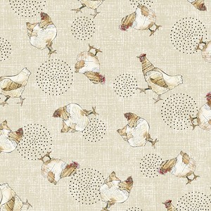 Farm Life 27678 E Tan Chickens Quilting Treasures 
