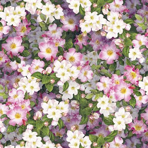 Hummingbird Garden 28157 P Packed Floral Pink Quilting Treasures 