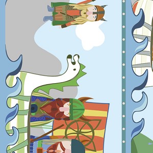Vikings 28316 B Viking Scenic Stripe Quilting Treasures 