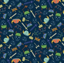 Vikings 28320 N Small Vikings Toss Dark Quilting Treasures 